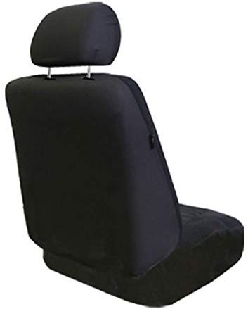 FH GROUP FB032GRAY114 Gray Unique Flat Cloth Car Seat Cover (w. 4 Detachable Headrests and Solid Bench)