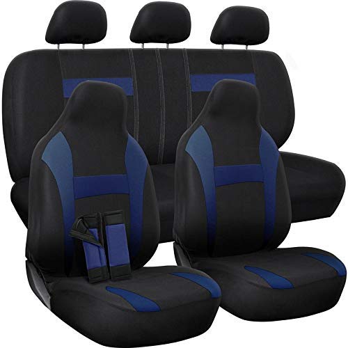 Motorup America Juego Completo de Fundas de Asiento para autocaravanas se Adapta a vehículos seleccionados para camión o Furgoneta SUV – Gris/Negro