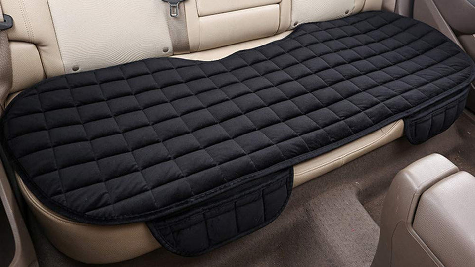 LY-Vigor Juego de Fundas para Asiento de Coche Antideslizantes de Felpa Universal para Asiento de Coche, 3 Piezas, Silla de Oficina, Negro