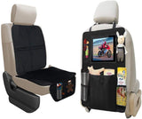 PUBAMALL Protector del asiento para el automóvil y Organizador para asiento trasero de automóvil (un par, Negro)