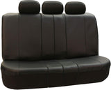 FH GROUP Universal Fit Full Set High Back Royal Seat Cover - PU Leather (Black) (Airbag Compatible and Rear Split, Fit Most Car, Truck, SUV, or Van, FH-PU103115)