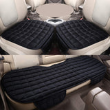 LY-Vigor Juego de Fundas para Asiento de Coche Antideslizantes de Felpa Universal para Asiento de Coche, 3 Piezas, Silla de Oficina, Negro