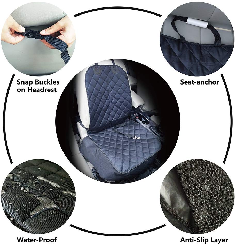 Eightnight mpermeable Antideslizante de Oxford Tela Tapa del Asiento del Animal doméstico Gato del Perro del Asiento Delantero del Asiento con cinturón de Seguridad para vehículos, Camiones SUVs