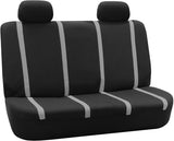 FH GROUP FB032GRAY114 Gray Unique Flat Cloth Car Seat Cover (w. 4 Detachable Headrests and Solid Bench)