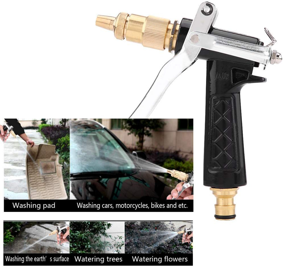 Pistola de Agua, Boquilla de Agua Multifunción Hogar Pistola de Agua de Alta Presión Spray Plástico Cobre Boquilla Para Lavado de Coches Jardín Riego