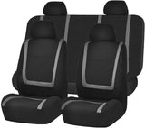 FH GROUP FB032GRAY114 Gray Unique Flat Cloth Car Seat Cover (w. 4 Detachable Headrests and Solid Bench)