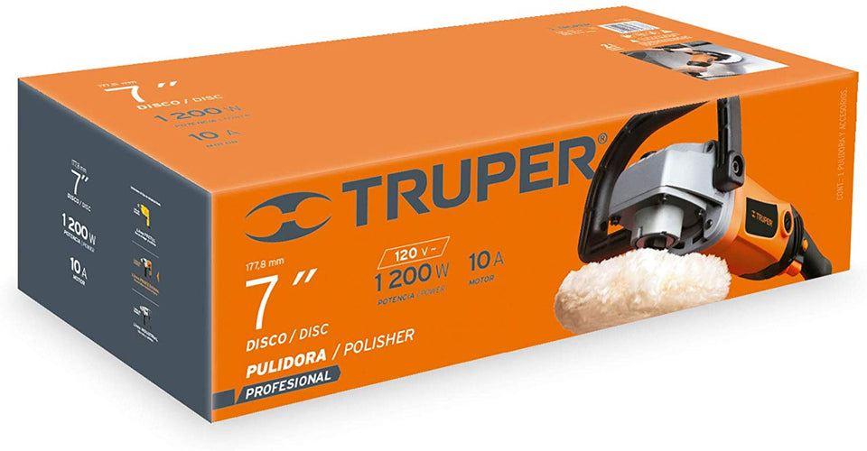 Truper PULA-7A3, Pulidora 7", Profesional, 1 200 W