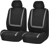 FH GROUP FB032GRAY114 Gray Unique Flat Cloth Car Seat Cover (w. 4 Detachable Headrests and Solid Bench)