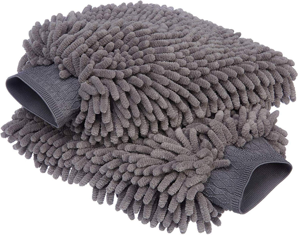 AmazonBasics - Mitón para lavado de coches de microfibra de lujo, Paquete de 2