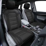 FH GROUP Cojines de Cuero sintético para Asiento de Coche, compatibles con Las Bolsas de Aire, Negro