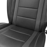 FH GROUP Cojines de Cuero sintético para Asiento de Coche, compatibles con Las Bolsas de Aire, Negro